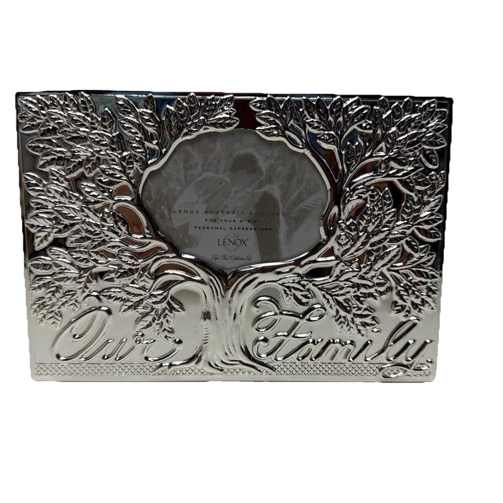 Lenox Our Family Photo Album – Silver Plated 4x6, Box Worn, New